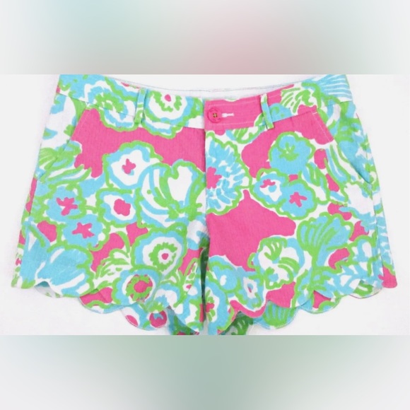 Lilly Pulitzer Buttercup Scallop Hem Shorts A Delicacy Size 0 - Picture 4 of 5